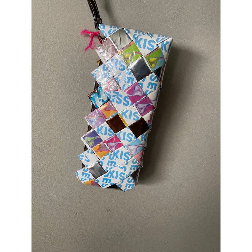 Nahui Ollin Hershey's Kisses Woven Candy Wrapper Wristlet Clutch Bag NEW